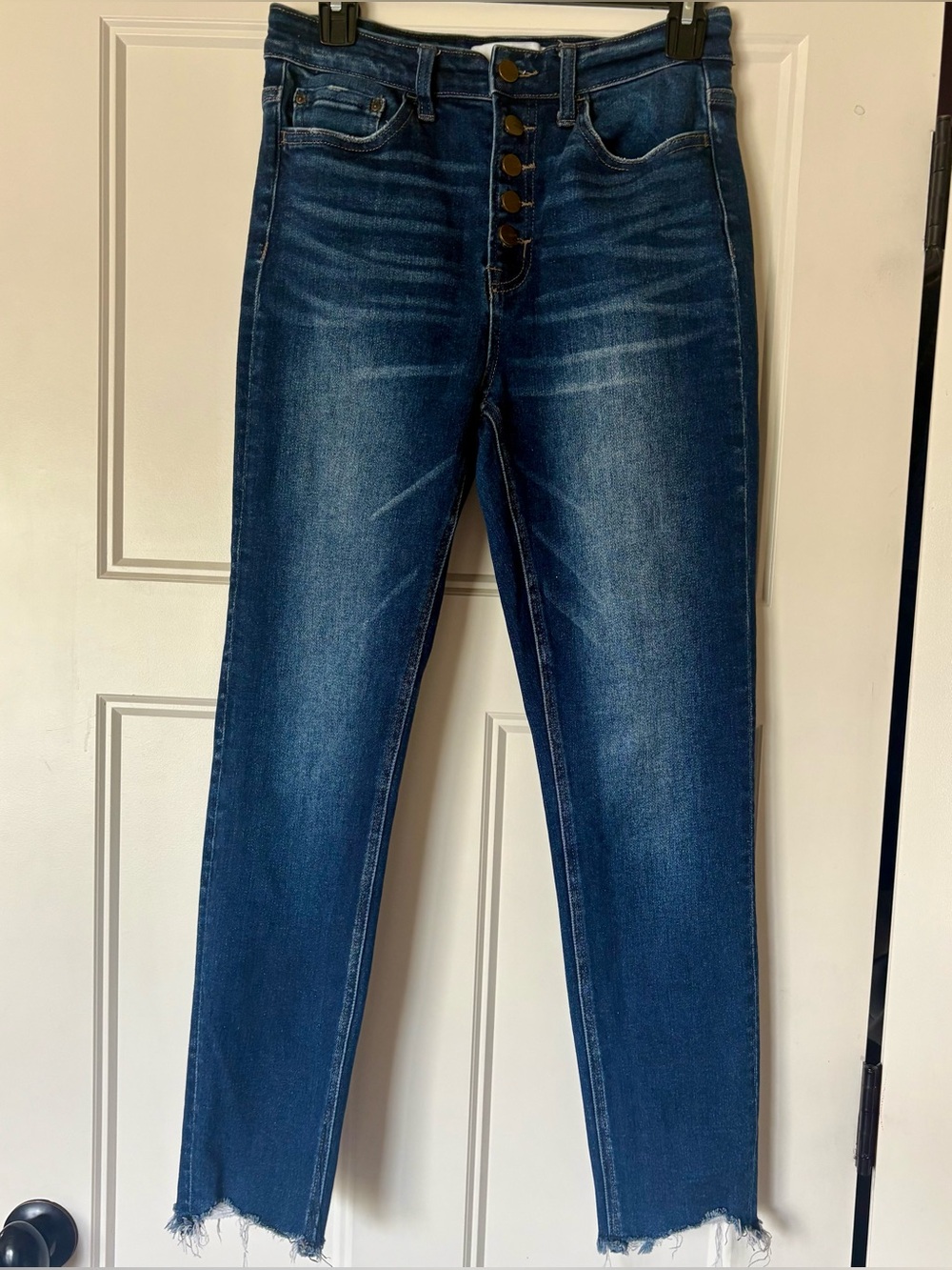 High-Rise Dark Wash Button-Fly Women's Jeans
